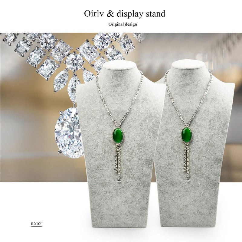 Oirlv Velvet 3-Dimensional Jewelry Stand Necklace Pendant Chain Jewelry Bust Display Holder (H15.16) - Image 2